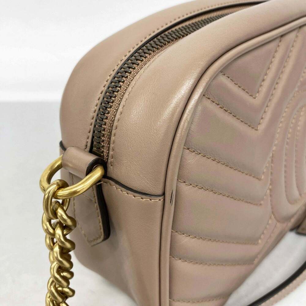 GUCCI Cream Leather GG Marmont Shoulder Bag - Picture 7 of 13